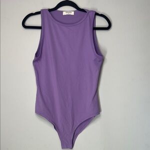 Zenana Outfitters Women's Purple Lavender Buttery Soft Bodysuit Size Large‎